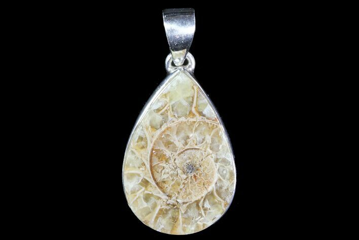 Ammonite Fossil Pendant - Sterling Silver #84558